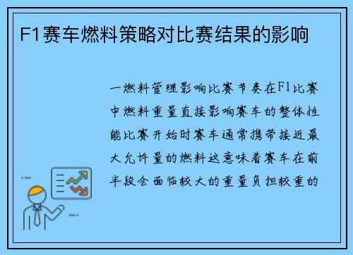 F1赛车燃料策略对比赛结果的影响